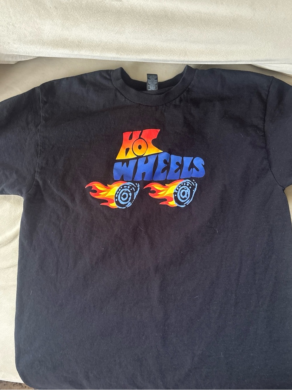 Hot Wheels T-Shirt Mens M Black Flame Logo Vintage Short Sleeve Gildan